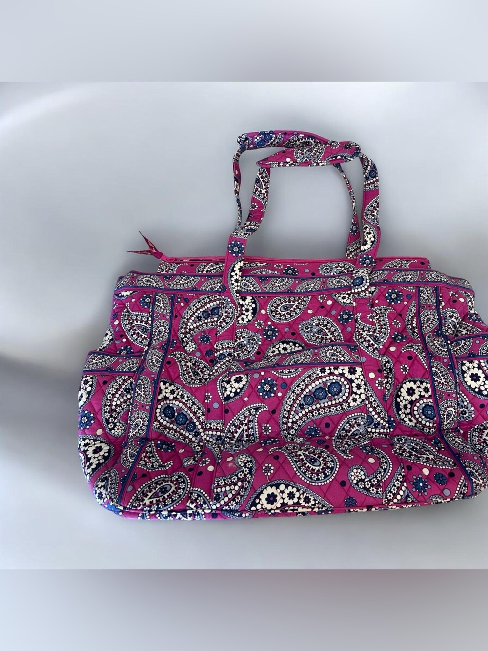 Vera Bradley boysenberry XL pink paisley overnight tote